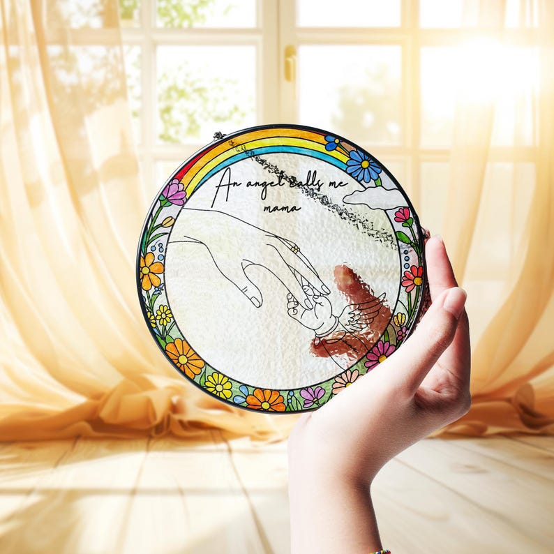 Rainbow Baby Memorial Stained Glass Suncatcher