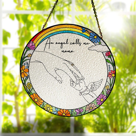 Rainbow Baby Memorial Stained Glass Suncatcher