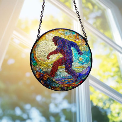 Bigfoot Stained Glass Suncatcher