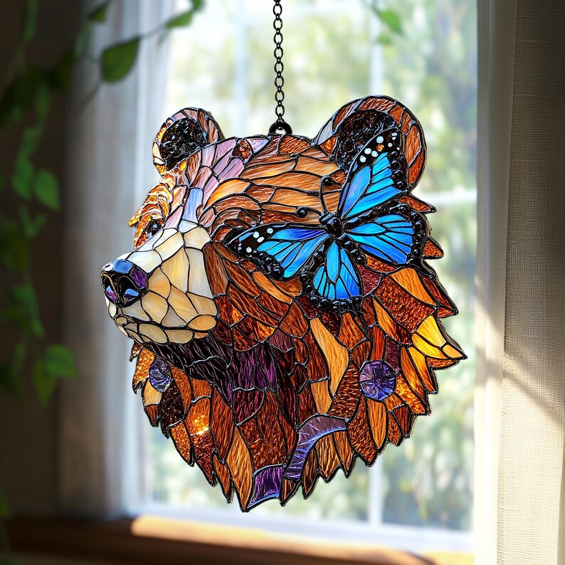 Bear Stained Glass Suncatcher