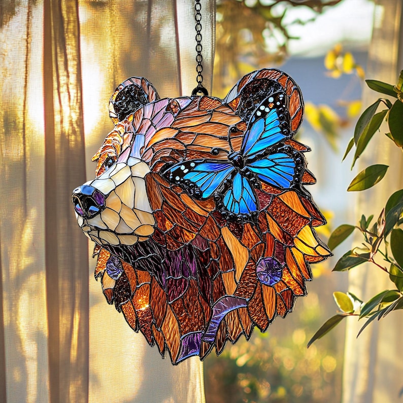 Bear Stained Glass Suncatcher