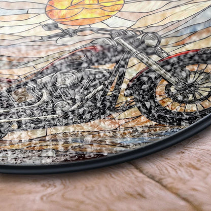 Motorcycle Stained Glass Suncatcher