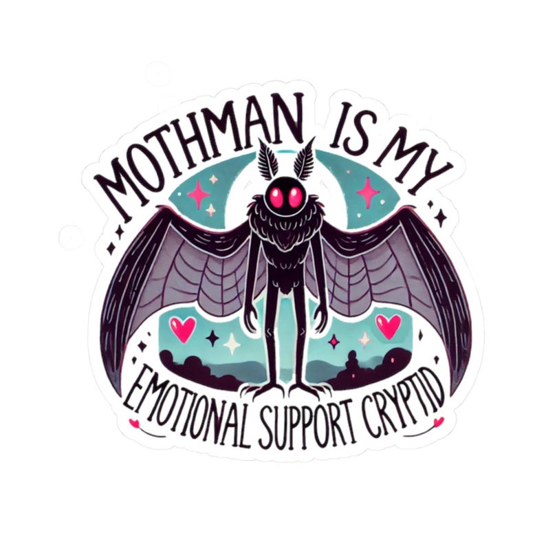 Mothman Emotional Support Cryptid Creature Sticker