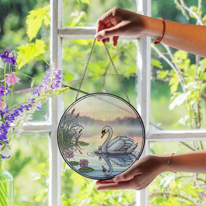 Swan Stained Glass Suncatcher