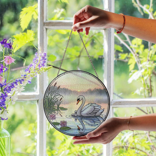 Swan Stained Glass Suncatcher