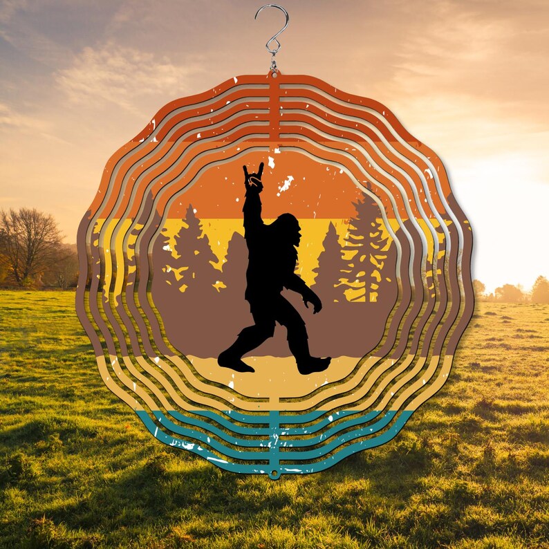 Personalized Bigfoot Camping Wind Spinner