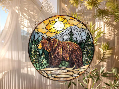 Grizzly 399 Memorial Stained Glass Suncatcher