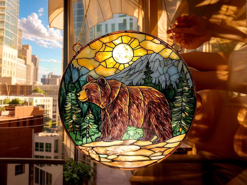 Grizzly 399 Memorial Stained Glass Suncatcher