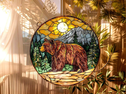 Grizzly 399 Memorial Stained Glass Suncatcher