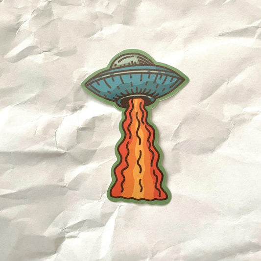 Retro UFO Sticker