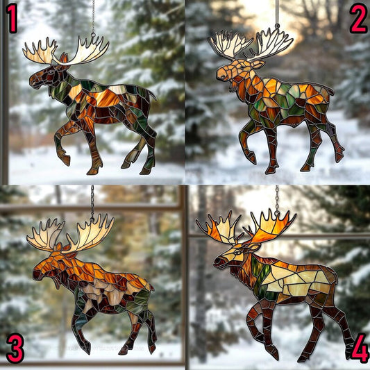 Moose Acrylic Window Hanging, Hunting Gift, Moose Lover Gift