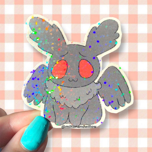 Cryptid Kawaii Baby Mothman Holo Sticker