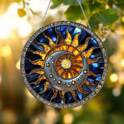 Sun And Moon Madala Stained Glass Suncatcher