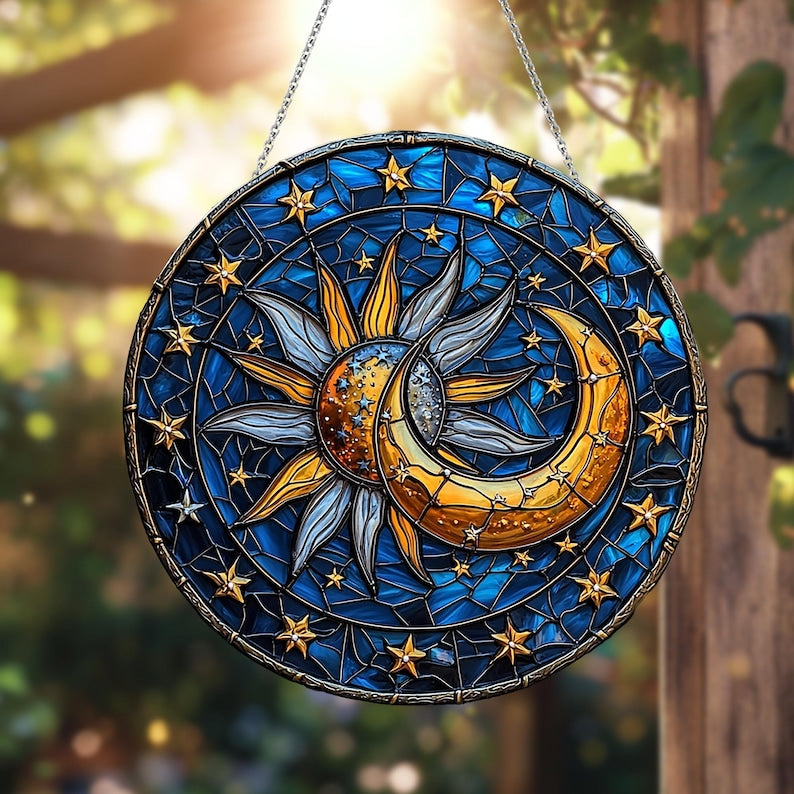 Sun And Moon Madala Stained Glass Suncatcher