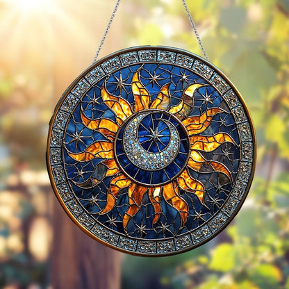 Sun And Moon Madala Stained Glass Suncatcher