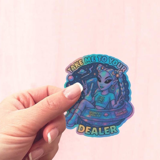 Stoned & Stellar Alien Girl Sticker
