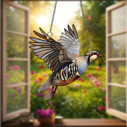 Flying Alectoris Chukar ACRYLIC Window Hanging