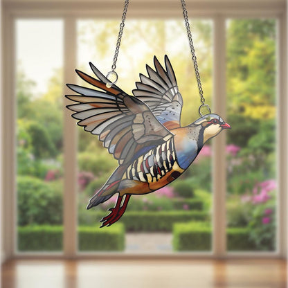 Flying Alectoris Chukar ACRYLIC Window Hanging