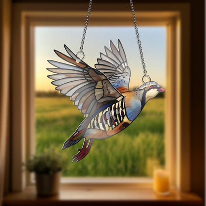Flying Alectoris Chukar ACRYLIC Window Hanging
