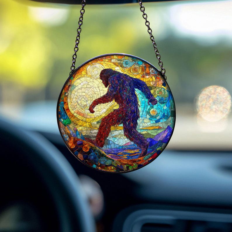 Bigfoot Stained Glass Suncatcher