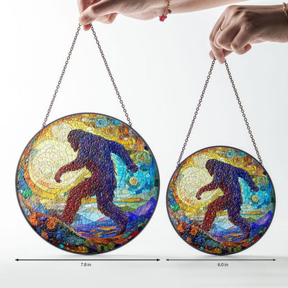 Bigfoot Stained Glass Suncatcher