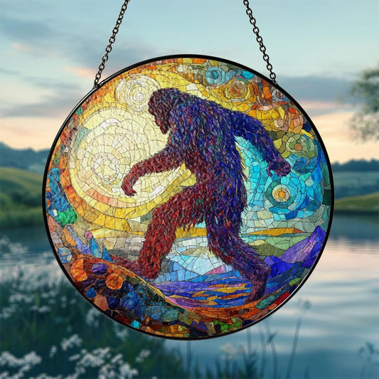 Bigfoot Stained Glass Suncatcher