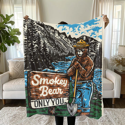 Smokey bear Velveteen Plush Blanket