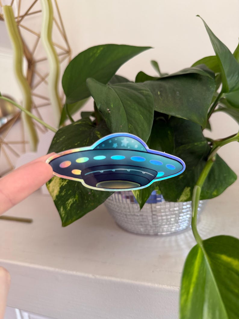 Holographic UFO Sticker