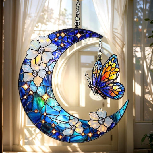 Celestial Butterfly Stain Glass Suncatcher