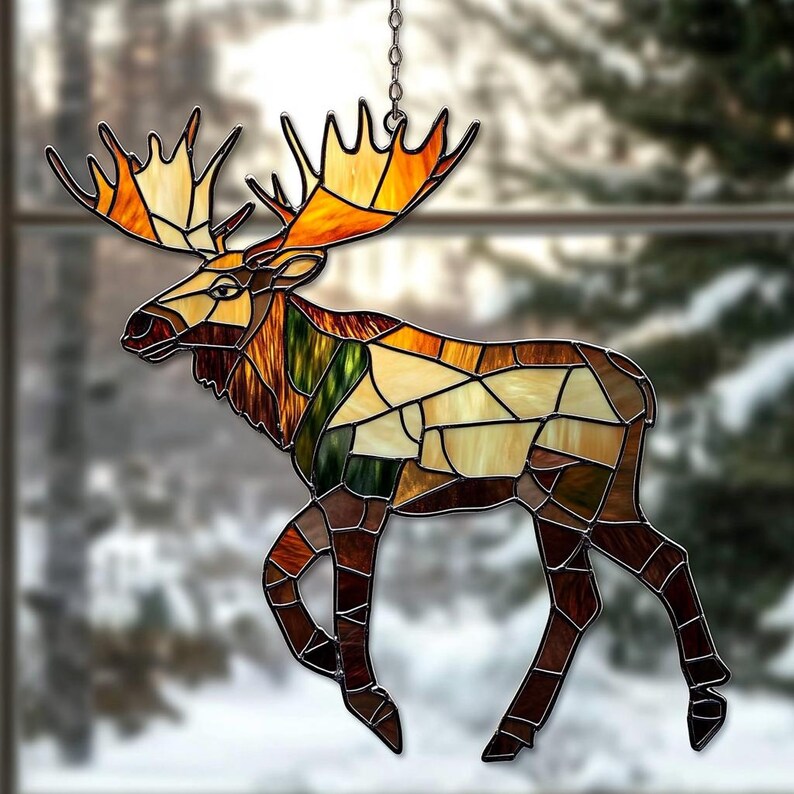 Moose Acrylic Window Hanging, Hunting Gift, Moose Lover Gift