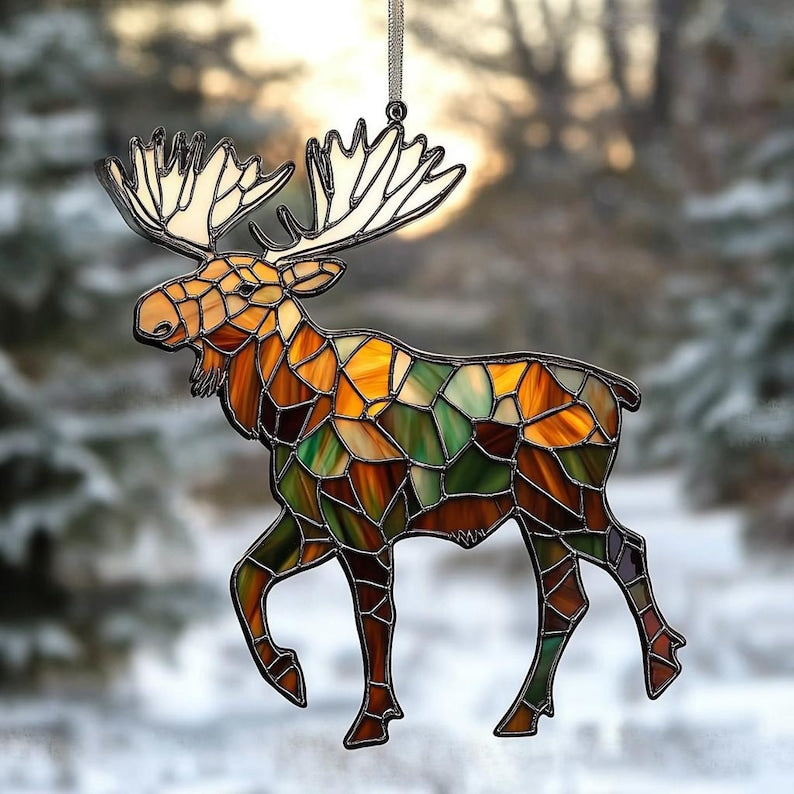 Moose Acrylic Window Hanging, Hunting Gift, Moose Lover Gift