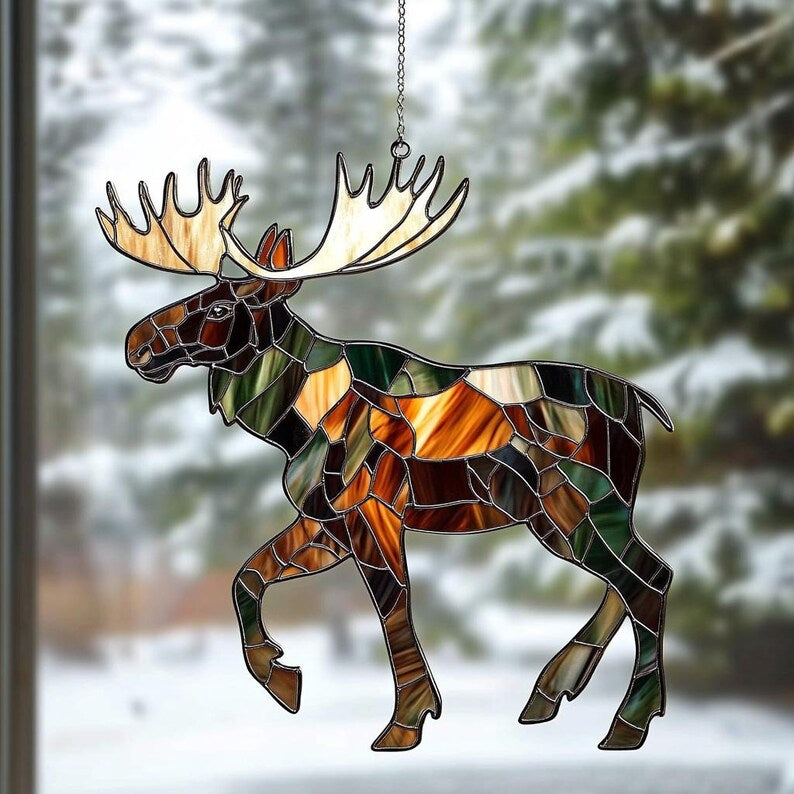Moose Acrylic Window Hanging, Hunting Gift, Moose Lover Gift