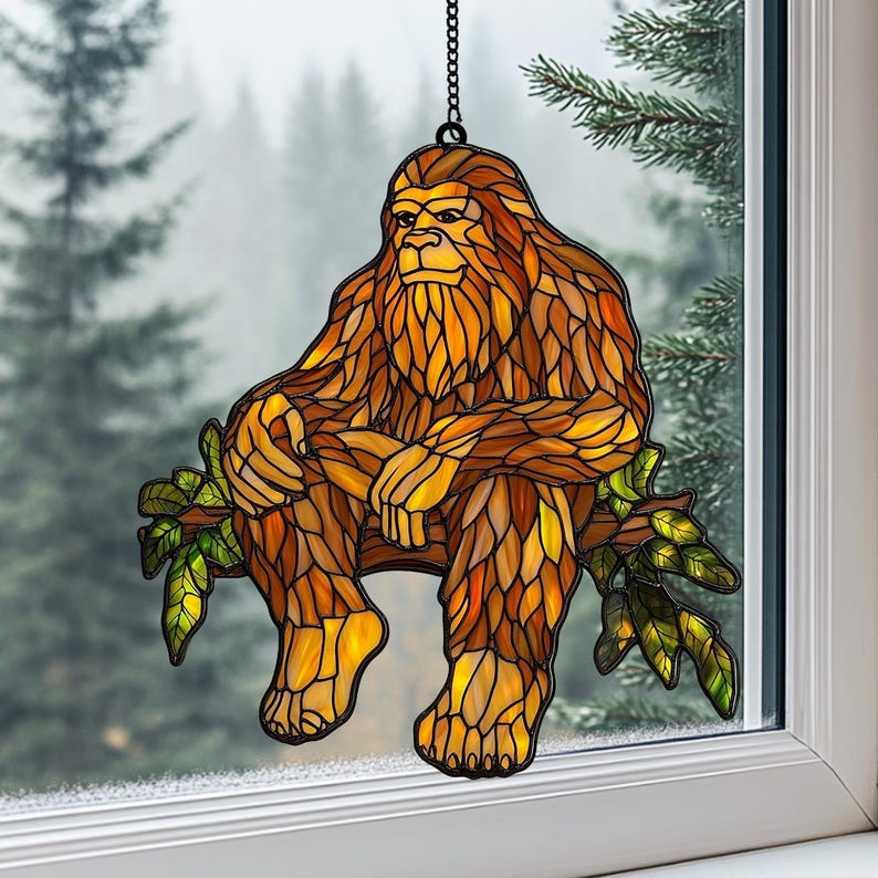 Bigfoot Acrylic Window, , Acrylic Sasquatch Window Hanging