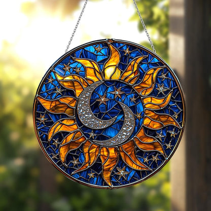 Sun And Moon Madala Stained Glass Suncatcher