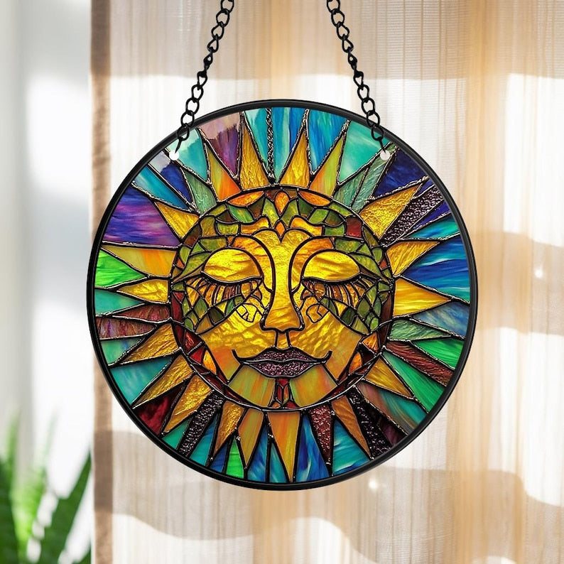 Bohemian Sun Stained Glass Suncatcher