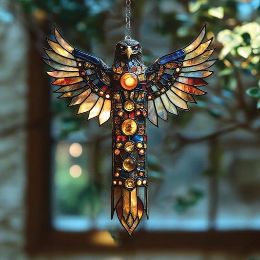 Celestial Eagle Stain Glass Suncatcher