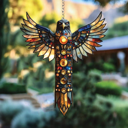 Celestial Eagle Stain Glass Suncatcher