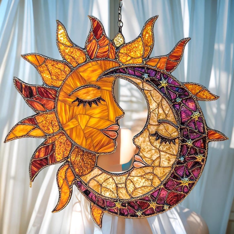 Celestial Harmony Stain Glass Suncatcher