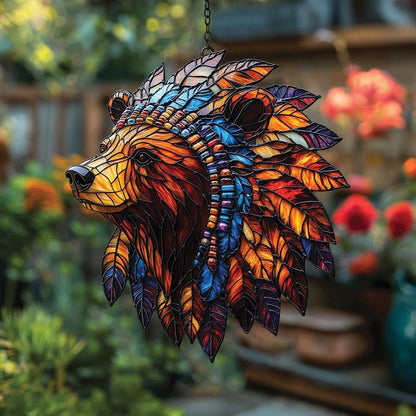 Rustic Bear Acrylic Window Hanging