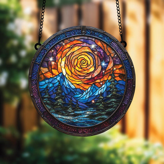 Spiral Sun Stain Glass Suncatcher