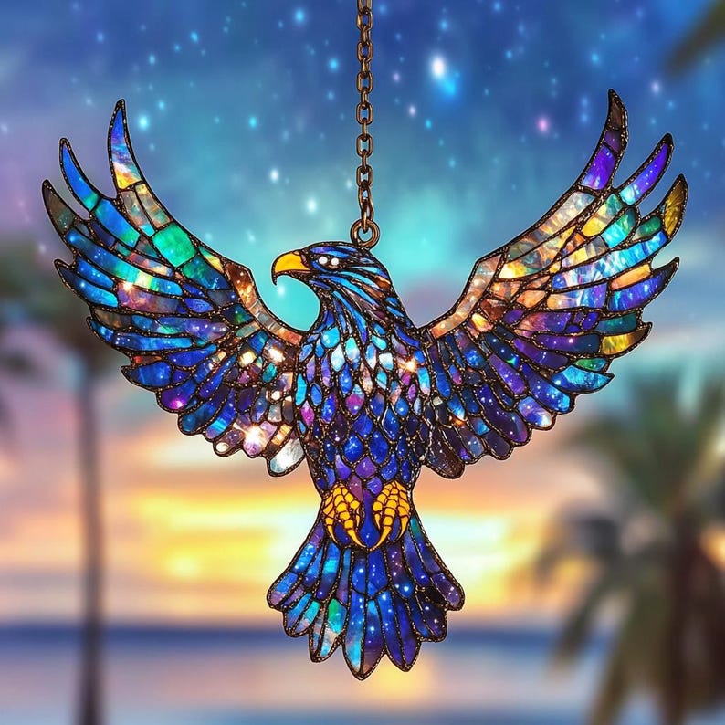 List Galaxy Eagle Stained Glass Suncatcher