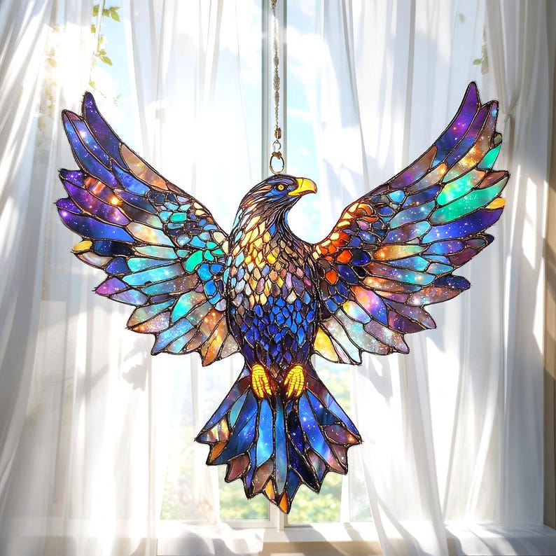 List Galaxy Eagle Stained Glass Suncatcher