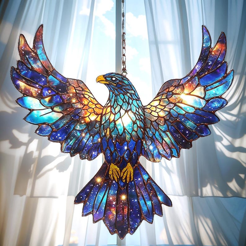 List Galaxy Eagle Stained Glass Suncatcher