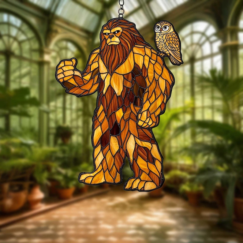 Bigfoot and Owl Acrylic Window