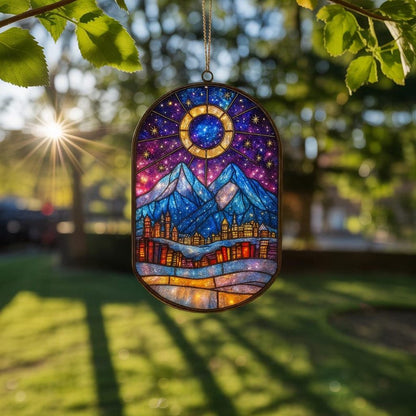 Night Court City Of Star Light Stain Glass Suncatcher