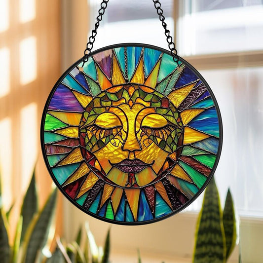 Bohemian Sun Stained Glass Suncatcher