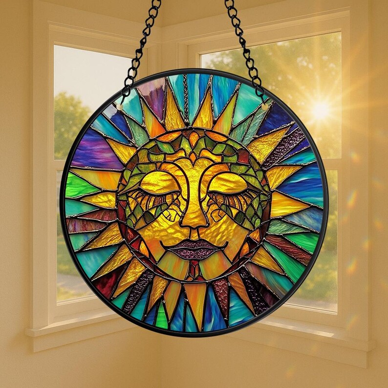 Bohemian Sun Stained Glass Suncatcher