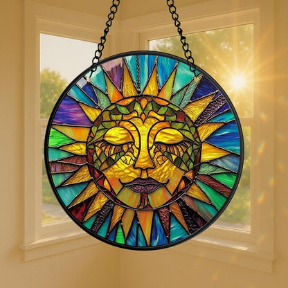 Bohemian Sun Stained Glass Suncatcher