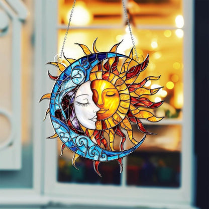 Sun and Moon Stain Glass Suncatcher