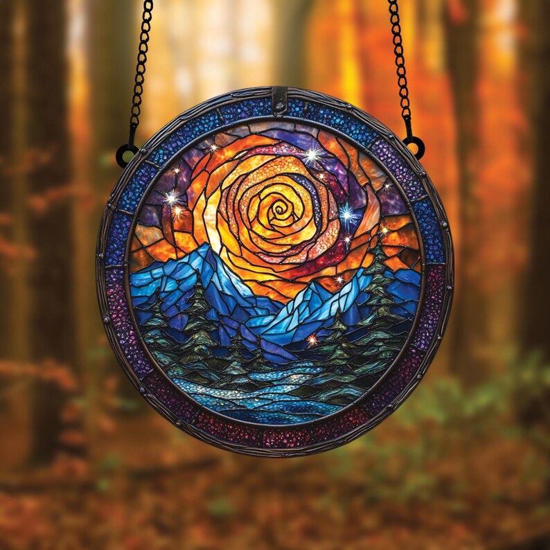Spiral Sun Stain Glass Suncatcher